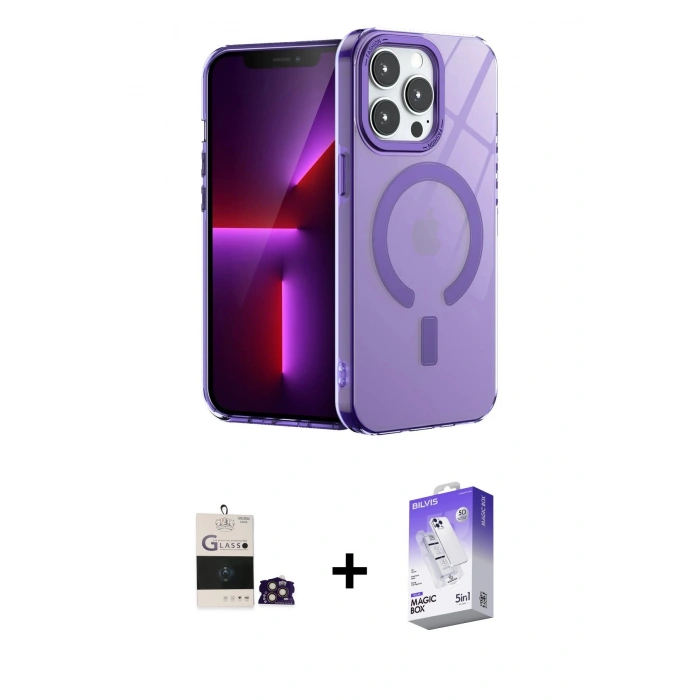 MARSİLYAN™- iPhone 14 Pro Max Kılıf Yankı Çizgi - Siyah Bilvis 5in1 3D Magic Cam Ekran Koruyucu + Bilvis Titan Kamera Lens - GD