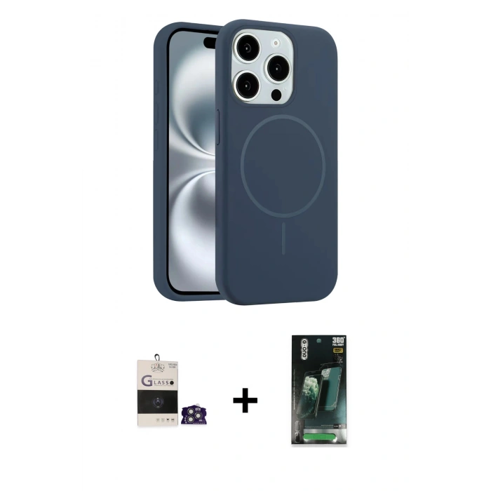MARSİLYAN™- iPhone 14 Pro Max Kılıf Yankı Form Serisi - Şeffaf 360 Full Body Arka Koruyucu + Bilvis Titan Kamera Lens - GS