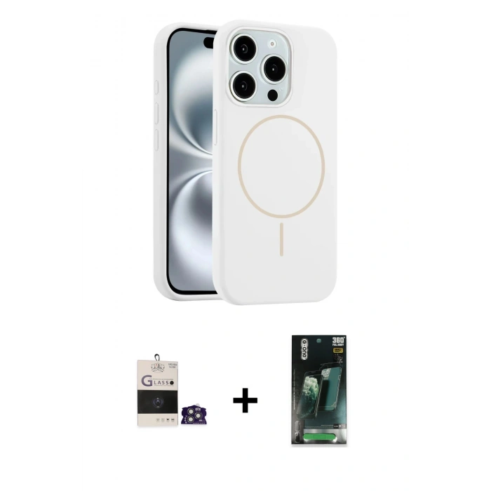 MARSİLYAN™- iPhone 14 Pro Max Kılıf Yankı Form Serisi - Şeffaf 360 Full Body Arka Koruyucu + Bilvis Titan Kamera Lens - GS