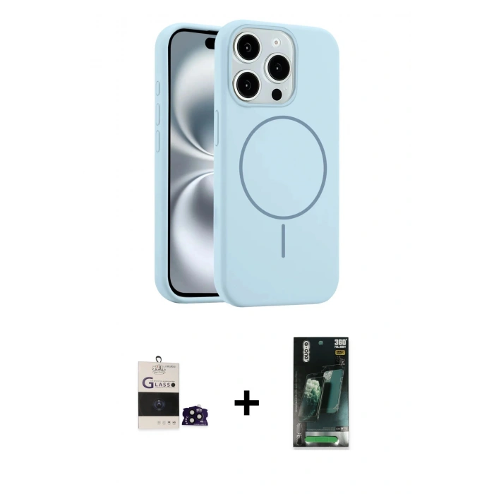 MARSİLYAN™- iPhone 14 Pro Max Kılıf Yankı Form Serisi - Şeffaf 360 Full Body Arka Koruyucu + Bilvis Titan Kamera Lens - SH