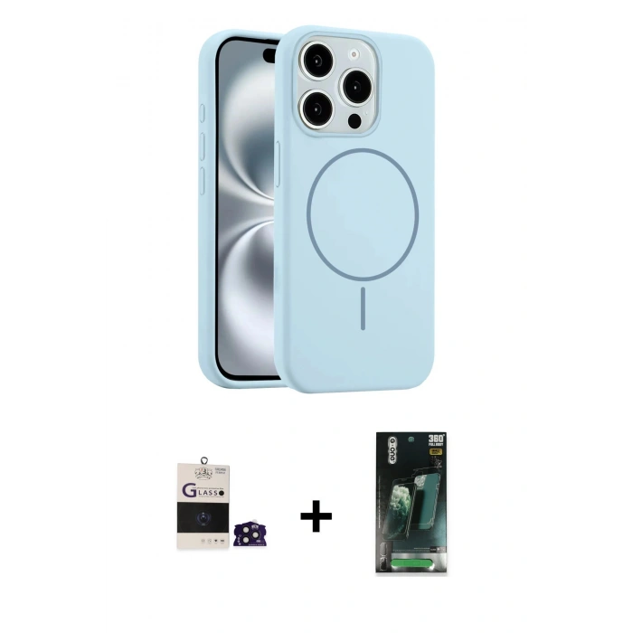 MARSİLYAN™- iPhone 14 Pro Max Kılıf Yankı Form Serisi - Şeffaf 360 Full Body Arka Koruyucu + Bilvis Titan Kamera Lens - DNMR