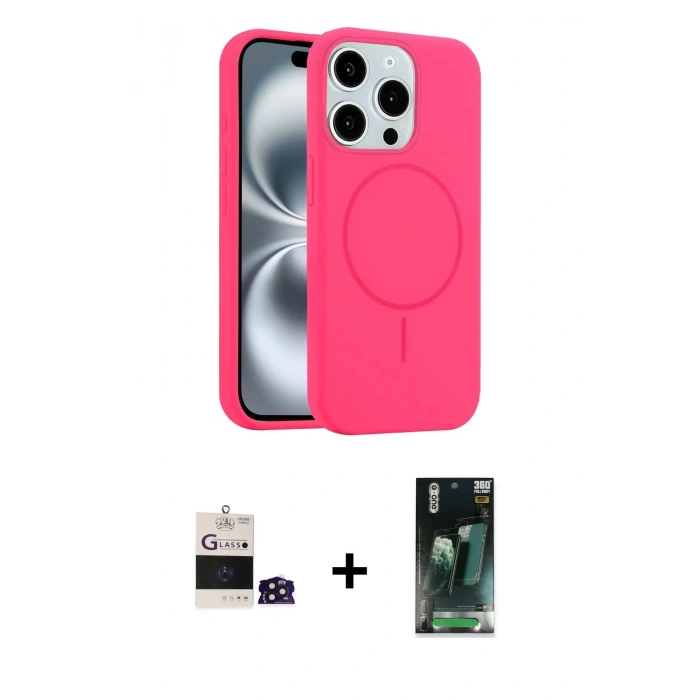 MARSİLYAN™- iPhone 14 Pro Max Kılıf Yankı Form Serisi - Şeffaf 360 Full Body Arka Koruyucu + Bilvis Titan Kamera Lens - DNMR