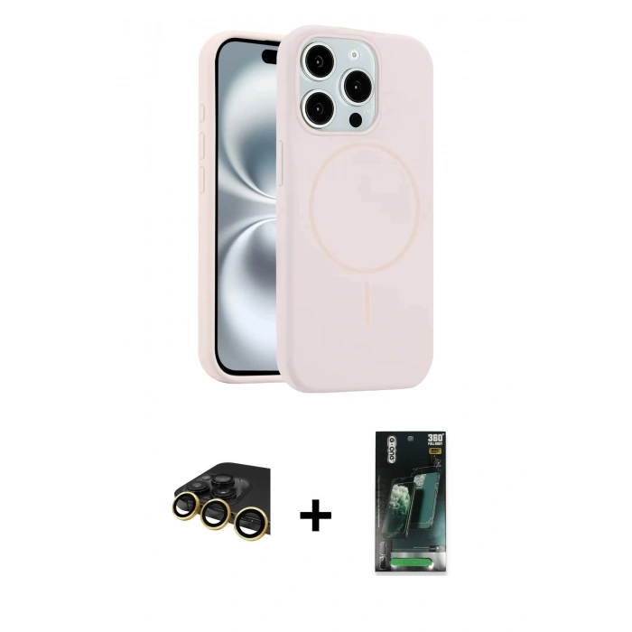 MARSİLYAN™- iPhone 14 Pro Max Kılıf Yankı Form Serisi - Şeffaf 360 Full Body Arka Koruyucu + Raze Metal Kamera Lens - GD