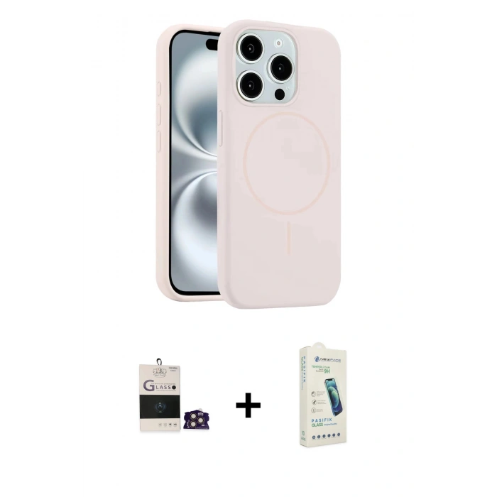 MARSİLYAN™- iPhone 14 Pro Max Kılıf Yankı Form Serisi - Şeffaf Pasifik Cam Ekran Koruyucu + Bilvis Titan Kamera Lens - GD