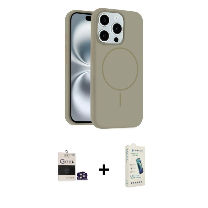 MARSİLYAN™- iPhone 14 Pro Max Kılıf Yankı Form Serisi - Şeffaf Pasifik Cam Ekran Koruyucu + Bilvis Titan Kamera Lens - GS
