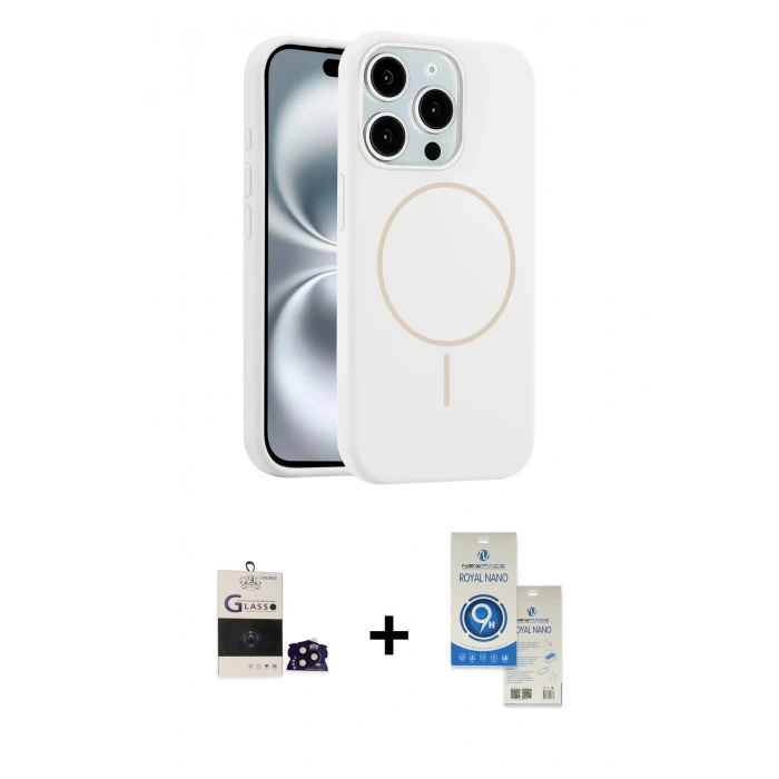 MARSİLYAN™- iPhone 14 Pro Max Kılıf Yankı Form Serisi - Şeffaf Royal Nano Ekran Koruyucu + Bilvis Titan Kamera Lens - SH