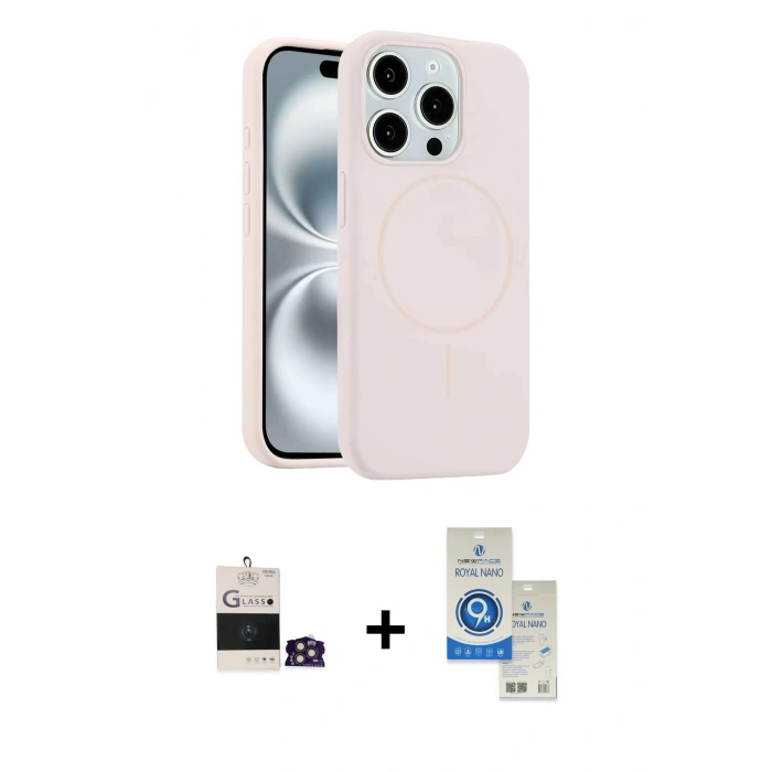 MARSİLYAN™- iPhone 14 Pro Max Kılıf Yankı Form Serisi - Şeffaf Royal Nano Ekran Koruyucu + Bilvis Titan Kamera Lens - GD