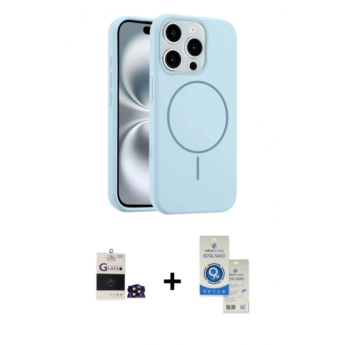 MARSİLYAN™- iPhone 14 Pro Max Kılıf Yankı Form Serisi - Şeffaf Royal Nano Ekran Koruyucu + Bilvis Titan Kamera Lens - DNMR