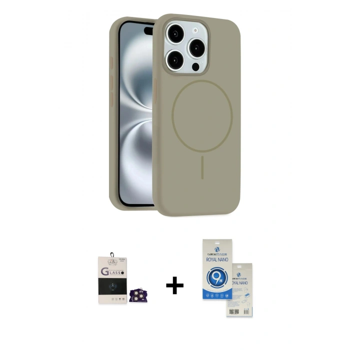 MARSİLYAN™- iPhone 14 Pro Max Kılıf Yankı Form Serisi - Şeffaf Royal Nano Ekran Koruyucu + Bilvis Titan Kamera Lens - GD