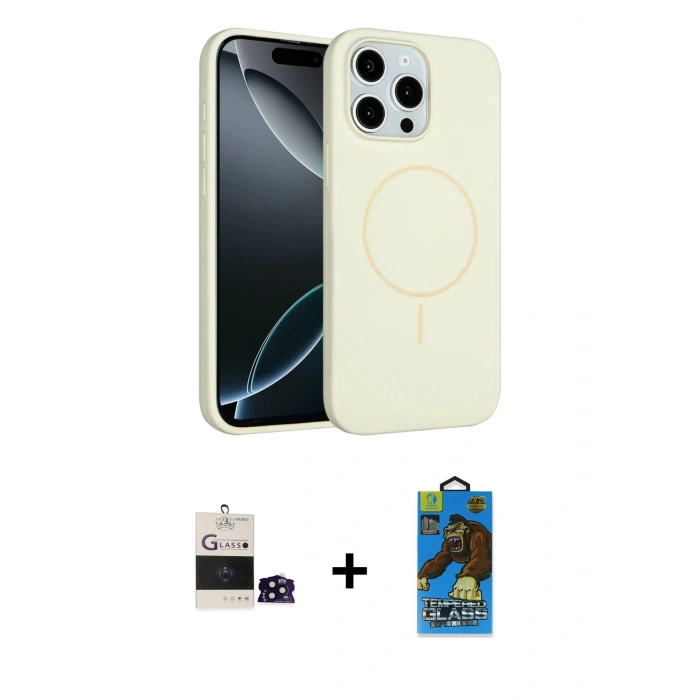 MARSİLYAN™- iPhone 14 Pro Max Kılıf Yankı Form Serisi - Siyah 18D Cam Ekran Koruyucu + Bilvis Titan Kamera Lens - SH
