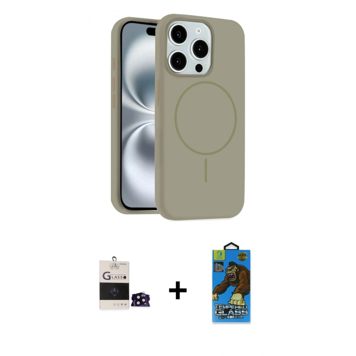MARSİLYAN™- iPhone 14 Pro Max Kılıf Yankı Form Serisi - Siyah 18D Cam Ekran Koruyucu + Bilvis Titan Kamera Lens - SH