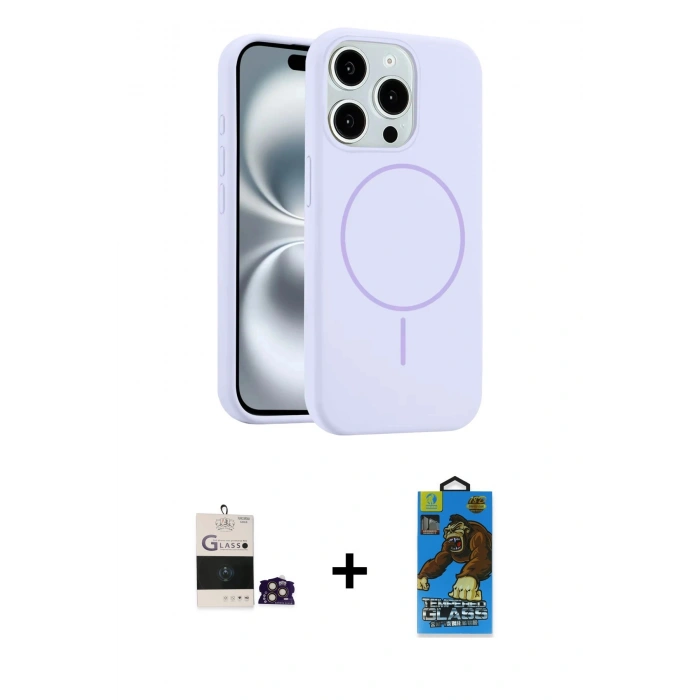MARSİLYAN™- iPhone 14 Pro Max Kılıf Yankı Form Serisi - Siyah 18D Cam Ekran Koruyucu + Bilvis Titan Kamera Lens - GD