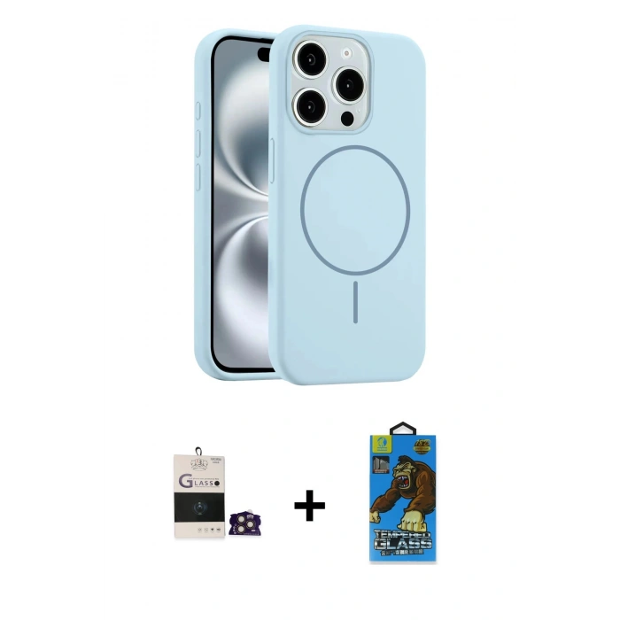 MARSİLYAN™- iPhone 14 Pro Max Kılıf Yankı Form Serisi - Siyah 18D Cam Ekran Koruyucu + Bilvis Titan Kamera Lens - GD