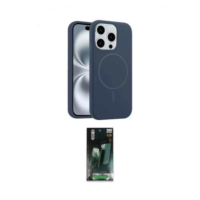 MARSİLYAN™- iPhone 14 Pro Max Kılıf Yankı Form Serisi - Siyah 360 Mat Full Body Arka Koruyucu