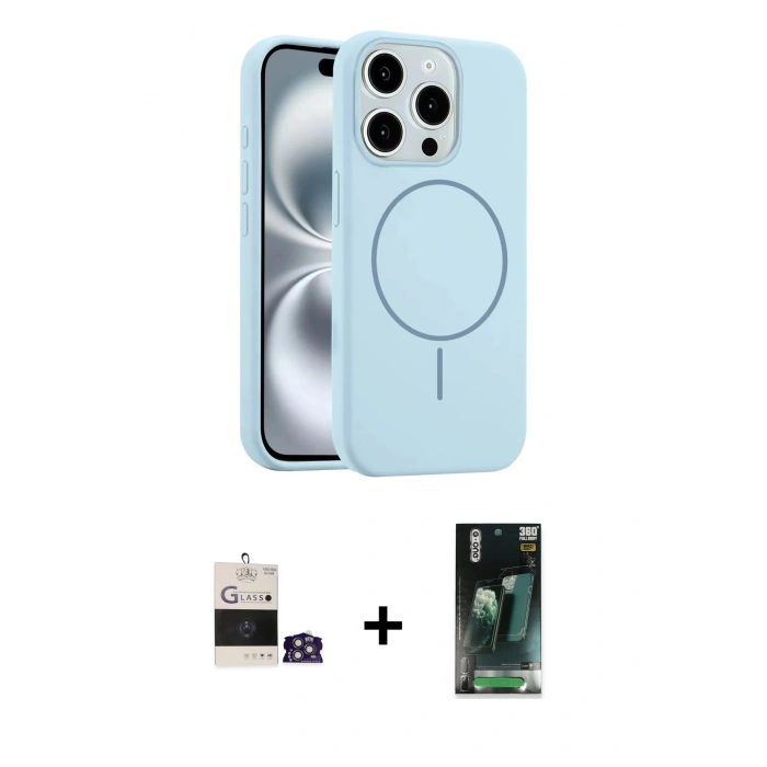 MARSİLYAN™- iPhone 14 Pro Max Kılıf Yankı Form Serisi - Siyah 360 Mat Full Body Arka Koruyucu + Bilvis Titan Kamera Lens - GS