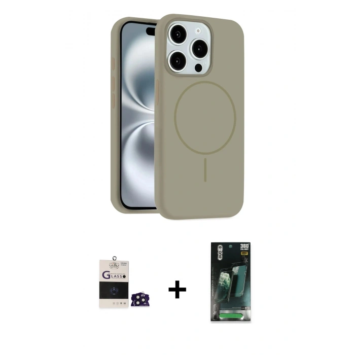 MARSİLYAN™- iPhone 14 Pro Max Kılıf Yankı Form Serisi - Siyah 360 Mat Full Body Arka Koruyucu + Bilvis Titan Kamera Lens - DNMR