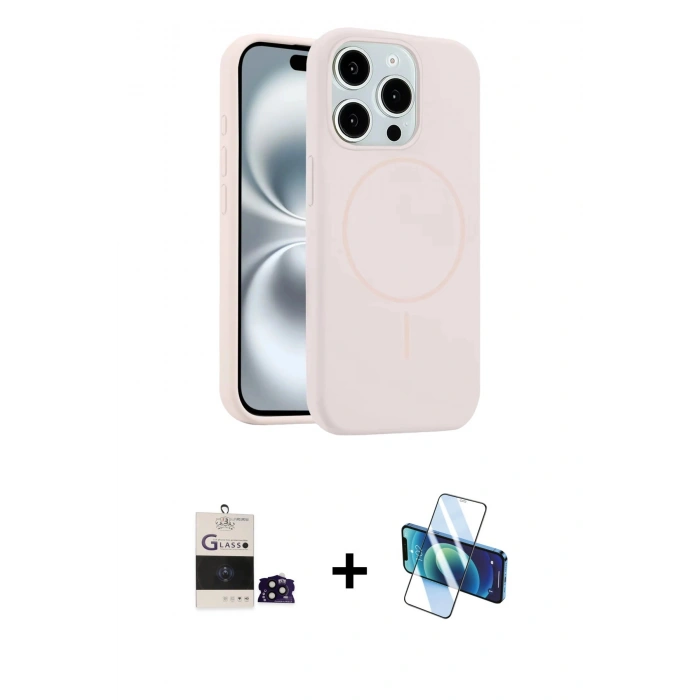 MARSİLYAN™- iPhone 14 Pro Max Kılıf Yankı Form Serisi - Siyah 3D Antistatik Cam Ekran Koruyucu + Bilvis Titan Kamera Lens - SH