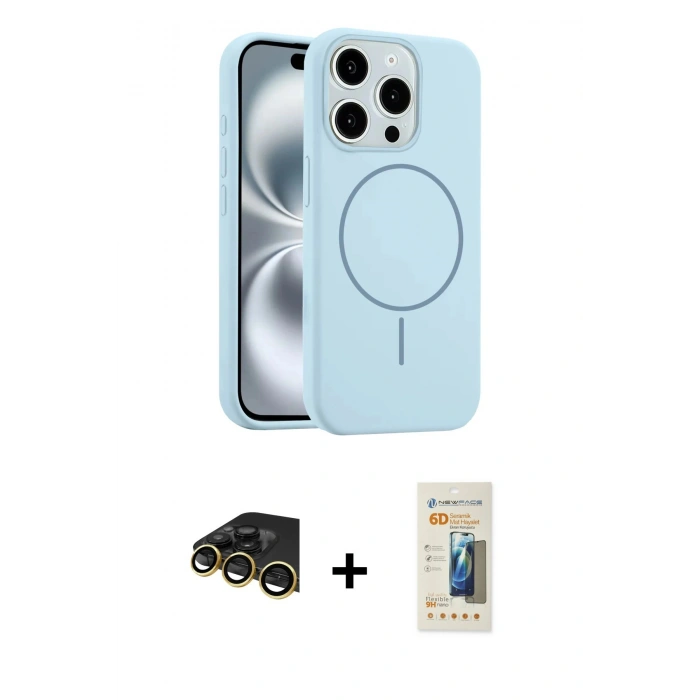 MARSİLYAN™- iPhone 14 Pro Max Kılıf Yankı Form Serisi - Siyah 6D Mat Seramik Hayalet Nano Ekran Koruyucu + Raze Metal Kamera Lens - GD