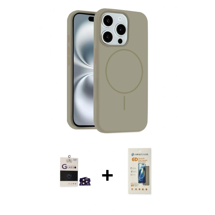 MARSİLYAN™- iPhone 14 Pro Max Kılıf Yankı Form Serisi - Siyah 6D Mat Seramik Hayalet Nano Ekran Koruyucu + Derin Mor Bilvis Titan Kamera Lens