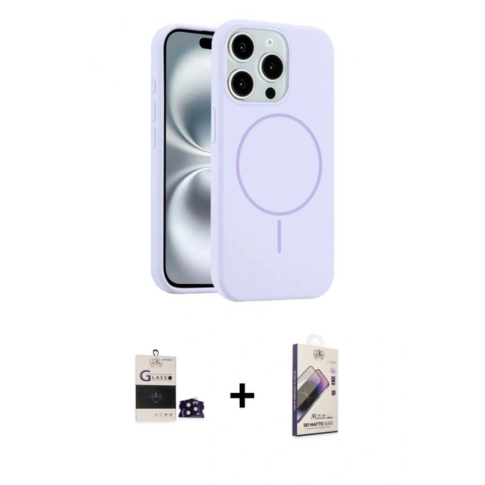 MARSİLYAN™- iPhone 14 Pro Max Kılıf Yankı Form Serisi - Siyah Bilvis 3D Mat Cam Ekran Koruyucu + Bilvis Titan Kamera Lens - SH