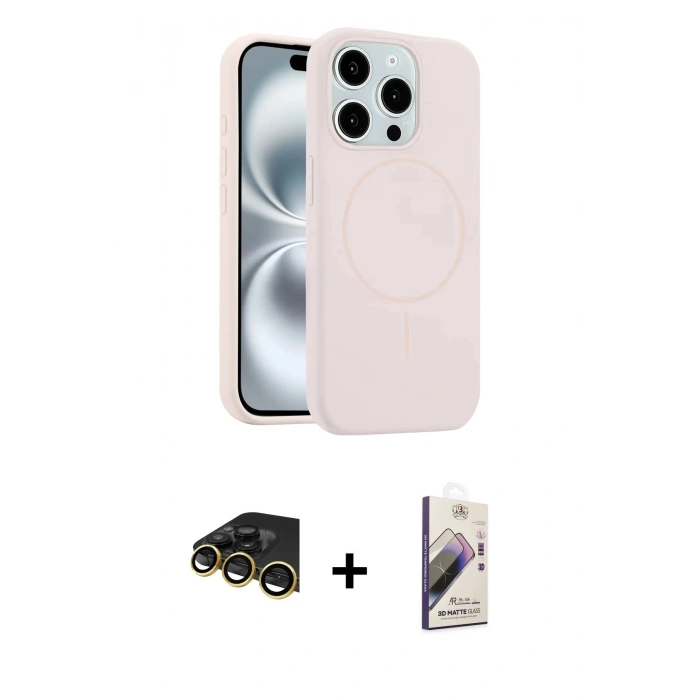 MARSİLYAN™- iPhone 14 Pro Max Kılıf Yankı Form Serisi - Siyah Bilvis 3D Mat Cam Ekran Koruyucu + Raze Metal Kamera Lens - GD