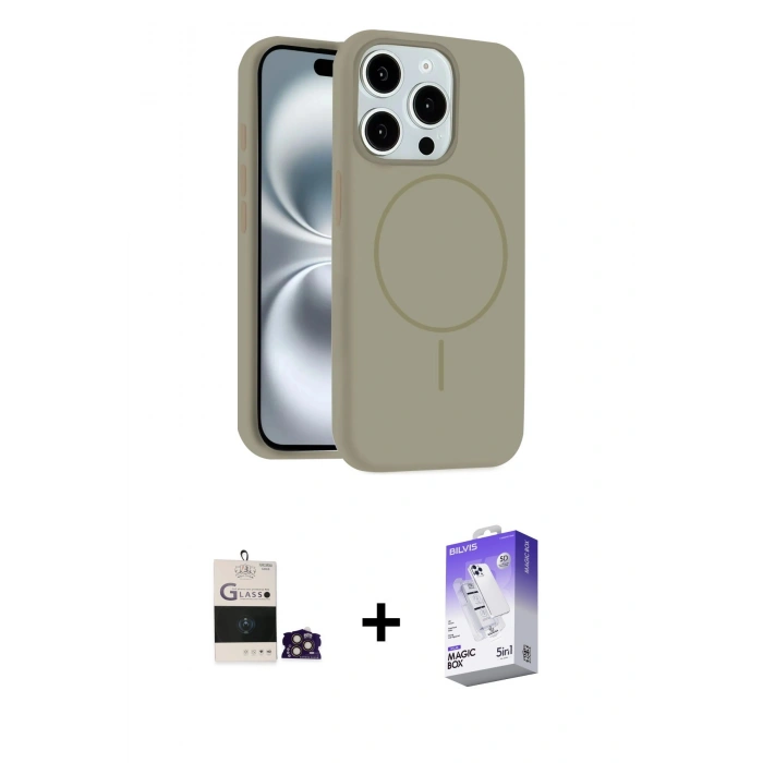 MARSİLYAN™- iPhone 14 Pro Max Kılıf Yankı Form Serisi - Siyah Bilvis 5in1 3D Magic Cam Ekran Koruyucu + Bilvis Titan Kamera Lens - GD