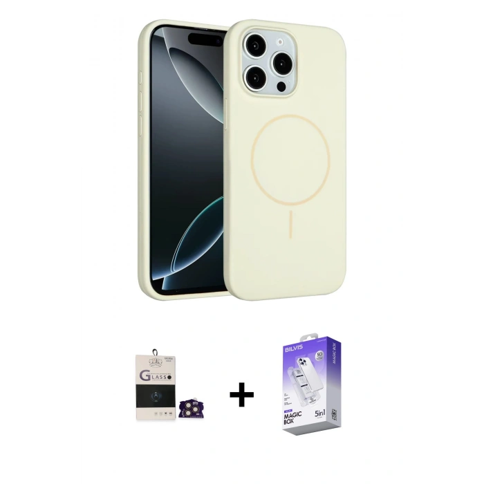 MARSİLYAN™- iPhone 14 Pro Max Kılıf Yankı Form Serisi - Siyah Bilvis 5in1 3D Magic Cam Ekran Koruyucu + Bilvis Titan Kamera Lens - GD