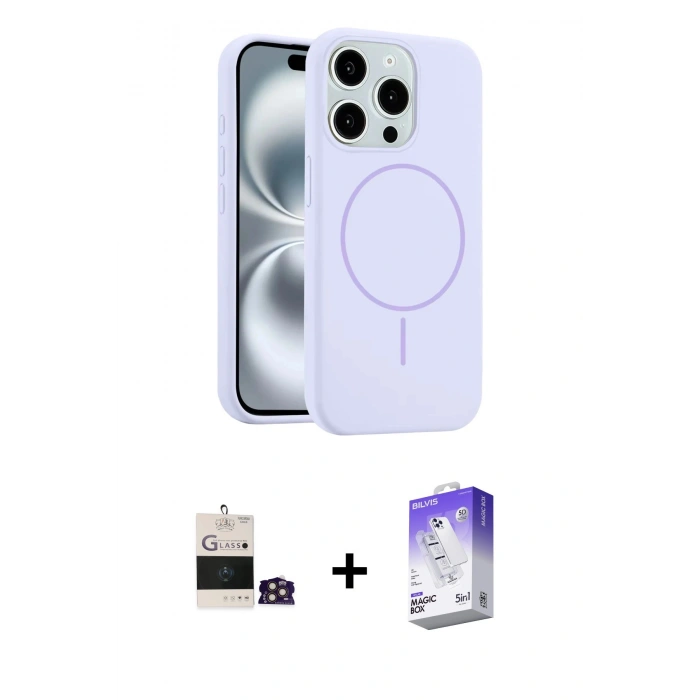 MARSİLYAN™- iPhone 14 Pro Max Kılıf Yankı Form Serisi - Siyah Bilvis 5in1 3D Magic Cam Ekran Koruyucu + Bilvis Titan Kamera Lens - GD