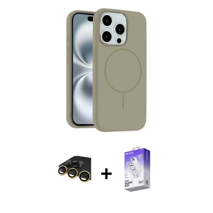 MARSİLYAN™- iPhone 14 Pro Max Kılıf Yankı Form Serisi - Siyah Bilvis 5in1 3D Magic Cam Ekran Koruyucu + Raze Metal Kamera Lens - GD