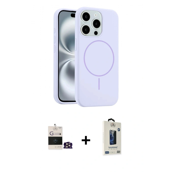 MARSİLYAN™- iPhone 14 Pro Max Kılıf Yankı Form Serisi - Siyah Bilvis Hayalet Cam Ekran Koruyucu + Bilvis Titan Kamera Lens - GD