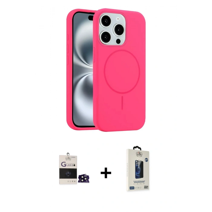 MARSİLYAN™- iPhone 14 Pro Max Kılıf Yankı Form Serisi - Siyah Bilvis Hayalet Cam Ekran Koruyucu + Siyah Bilvis Titan Kamera Lens