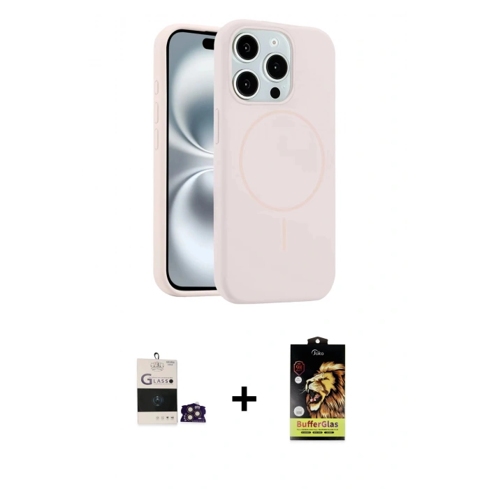 MARSİLYAN™- iPhone 14 Pro Max Kılıf Yankı Form Serisi - Siyah Buffer Cam Ekran Koruyucu + Bilvis Titan Kamera Lens - GD