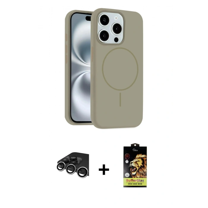 MARSİLYAN™- iPhone 14 Pro Max Kılıf Yankı Form Serisi - Siyah Buffer Cam Ekran Koruyucu + Raze Metal Kamera Lens - GS