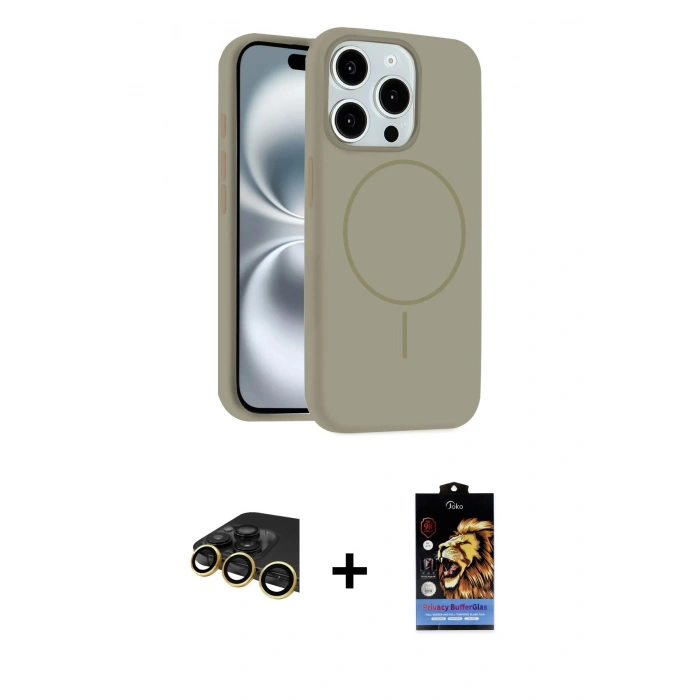 MARSİLYAN™- iPhone 14 Pro Max Kılıf Yankı Form Serisi - Siyah Buffer Hayalet Cam Ekran Koruyucu + Gold Raze Metal Kamera Lens