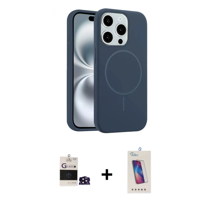 MARSİLYAN™- iPhone 14 Pro Max Kılıf Yankı Form Serisi - Siyah Joko 5D Cam + Bilvis Titan Kamera Lens - DNMR