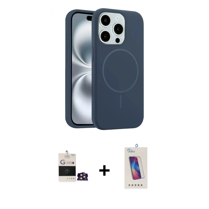 MARSİLYAN™- iPhone 14 Pro Max Kılıf Yankı Form Serisi - Siyah Joko 5D Cam + Bilvis Titan Kamera Lens - GD