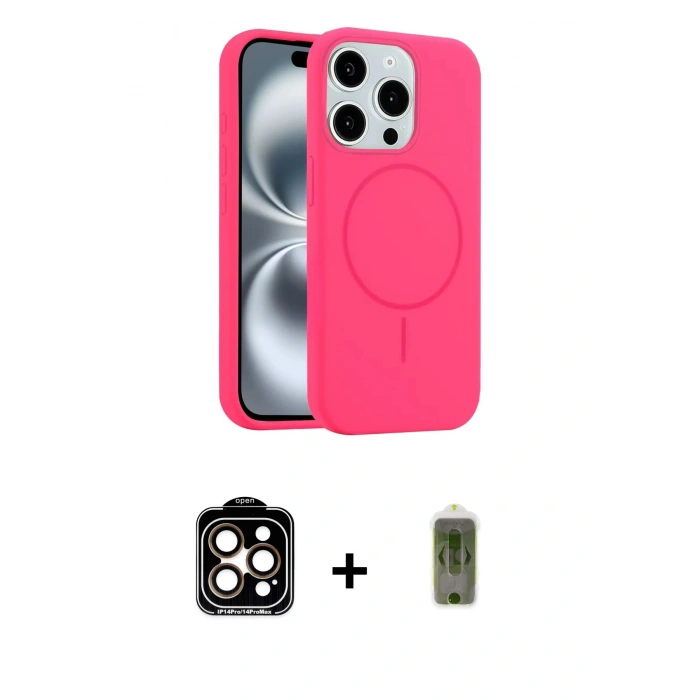 MARSİLYAN™- iPhone 14 Pro Max Kılıf Yankı Form Serisi - Siyah Joko Magic 5D Hayalet Cam + PVD Metal Kamera Lens - TU