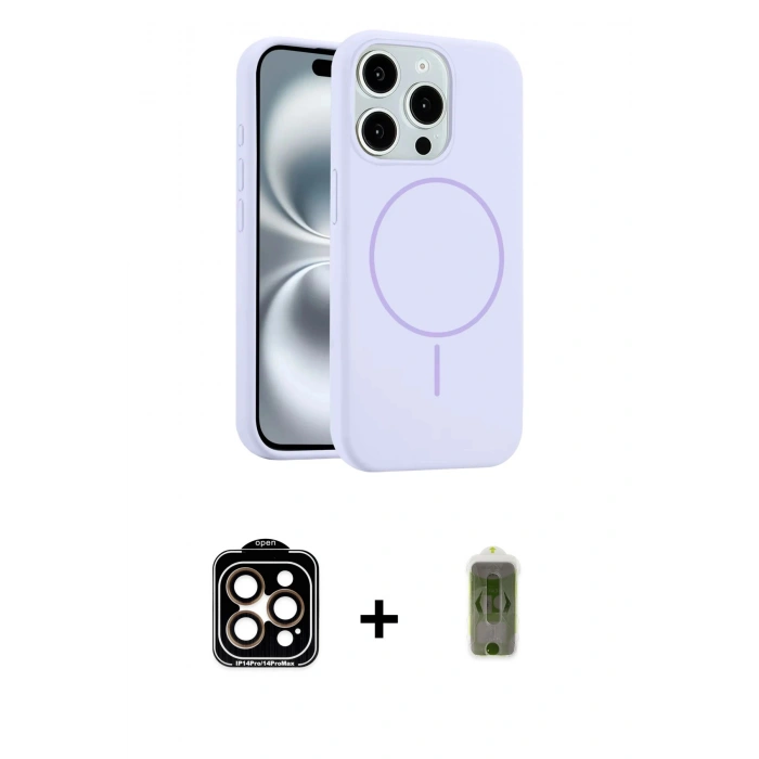 MARSİLYAN™- iPhone 14 Pro Max Kılıf Yankı Form Serisi - Siyah Joko Magic 5D Hayalet Cam + PVD Metal Kamera Lens - TU