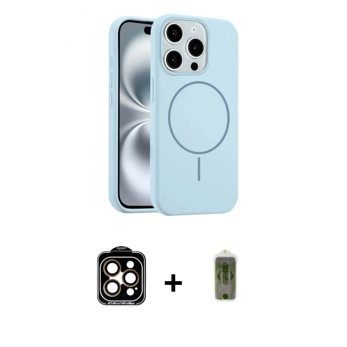 MARSİLYAN™- iPhone 14 Pro Max Kılıf Yankı Form Serisi - Siyah Joko Magic 5D Hayalet Cam + PVD Metal Kamera Lens - TU