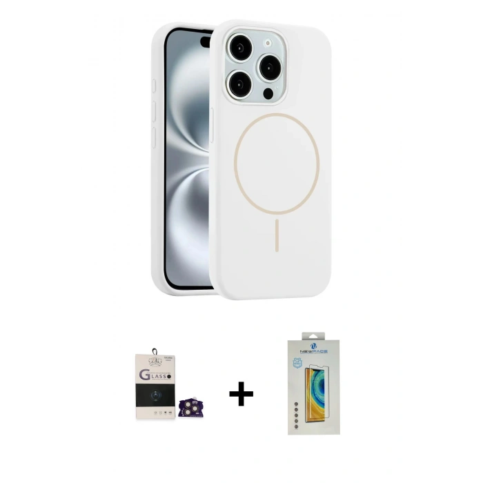 MARSİLYAN™- iPhone 14 Pro Max Kılıf Yankı Form Serisi - Siyah Polymer Nano Ekran Koruyucu + Bilvis Titan Kamera Lens - GD