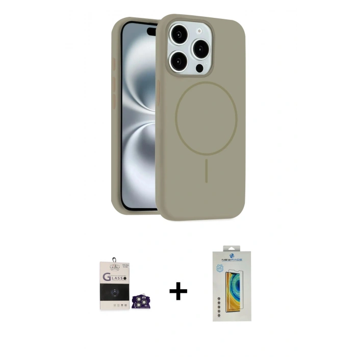 MARSİLYAN™- iPhone 14 Pro Max Kılıf Yankı Form Serisi - Siyah Polymer Nano Ekran Koruyucu + Bilvis Titan Kamera Lens - GS