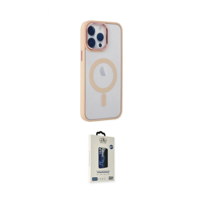 MARSİLYAN™- iPhone 14 Pro Max Kılıf Yankı Işık Özel Seri - Siyah Bilvis Hayalet Cam Ekran Koruyucu