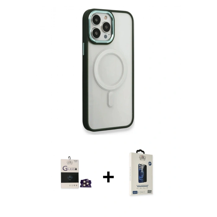 MARSİLYAN™- iPhone 14 Pro Max Kılıf Yankı Işık Özel Seri - Siyah Bilvis Hayalet Cam Ekran Koruyucu + Bilvis Titan Kamera Lens - GD