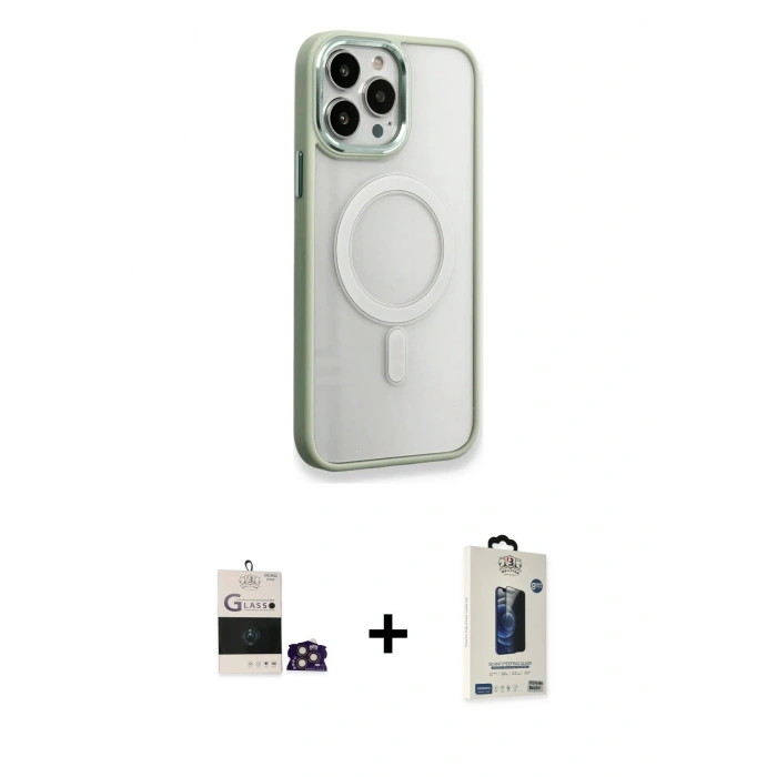 MARSİLYAN™- iPhone 14 Pro Max Kılıf Yankı Işık Özel Seri - Siyah Bilvis Hayalet Cam Ekran Koruyucu + Bilvis Titan Kamera Lens - GD