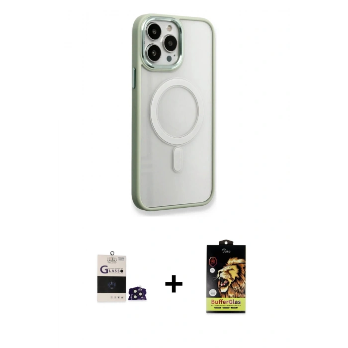 MARSİLYAN™- iPhone 14 Pro Max Kılıf Yankı Işık Özel Seri - Siyah Buffer Cam Ekran Koruyucu + Derin Mor Bilvis Titan Kamera Lens