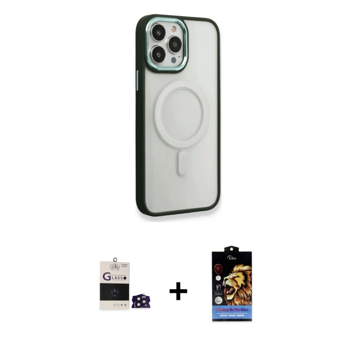 MARSİLYAN™- iPhone 14 Pro Max Kılıf Yankı Işık Özel Seri - Siyah Buffer Hayalet Cam Ekran Koruyucu + Bilvis Titan Kamera Lens - DNMR