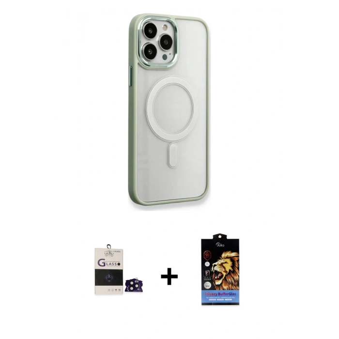 MARSİLYAN™- iPhone 14 Pro Max Kılıf Yankı Işık Özel Seri - Siyah Buffer Hayalet Cam Ekran Koruyucu + Bilvis Titan Kamera Lens - SH