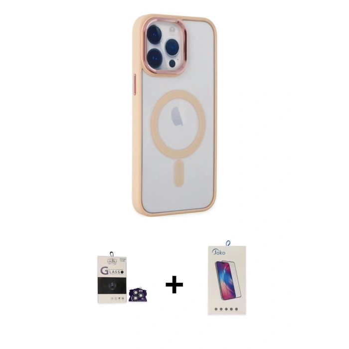 MARSİLYAN™- iPhone 14 Pro Max Kılıf Yankı Işık Özel Seri - Siyah Joko 5D Cam + Bilvis Titan Kamera Lens - GS