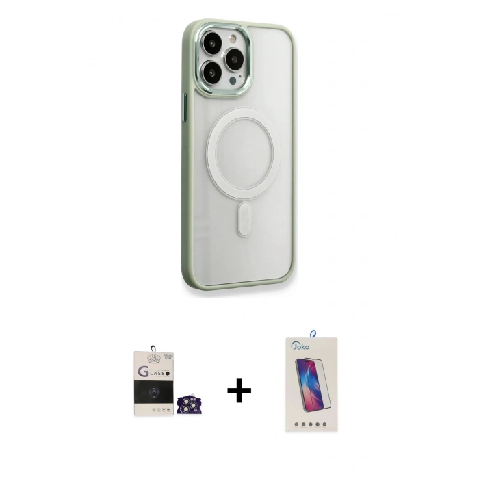 MARSİLYAN™- iPhone 14 Pro Max Kılıf Yankı Işık Özel Seri - Siyah Joko 5D Cam + Bilvis Titan Kamera Lens - GS