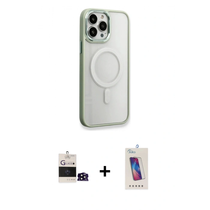 MARSİLYAN™- iPhone 14 Pro Max Kılıf Yankı Işık Özel Seri - Siyah Joko 5D Cam + Bilvis Titan Kamera Lens - SH